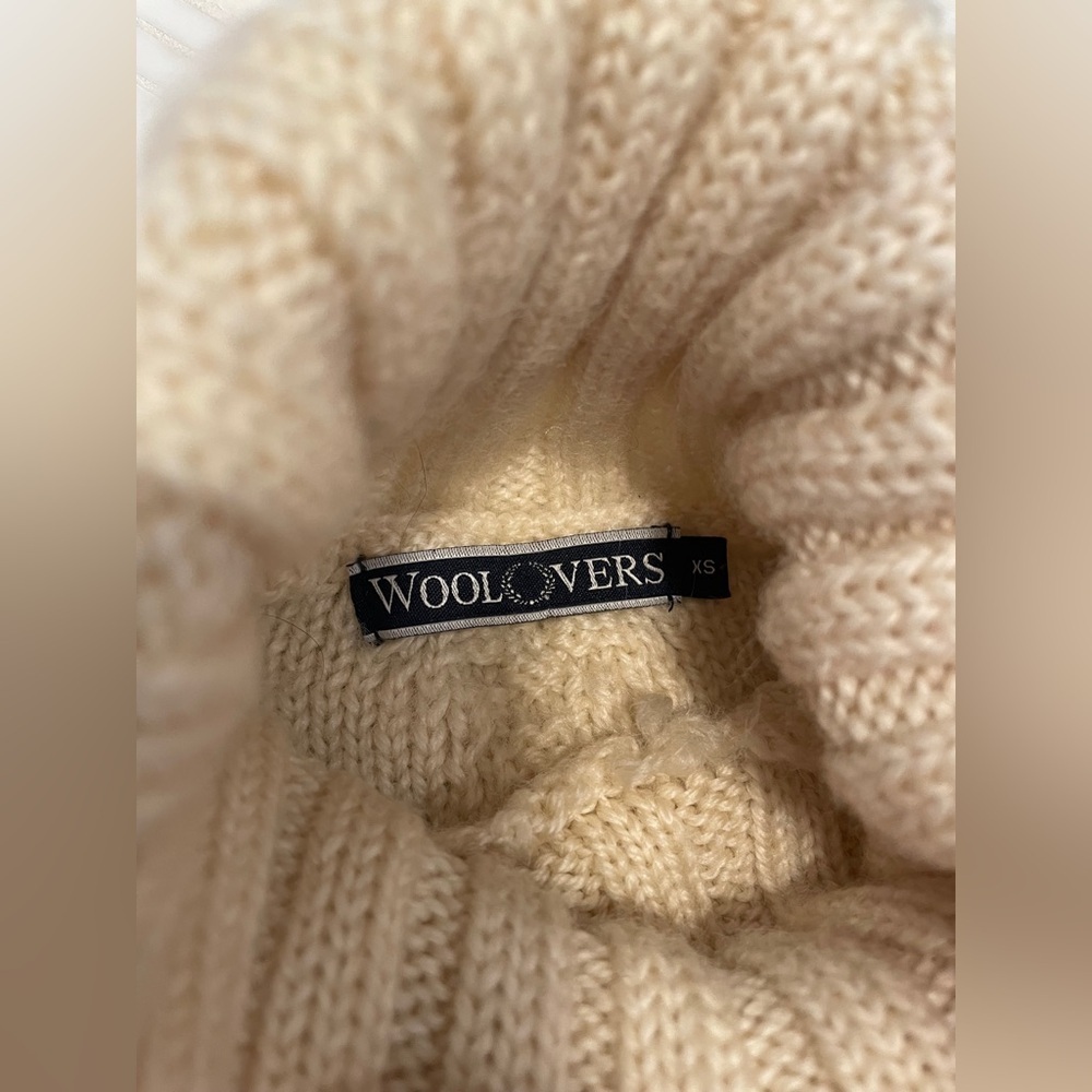 WoolOvers Oversized Turtleneck Aran Cable Knit Chunky Cozy Fisherman Sweater - Picture 4 of 6